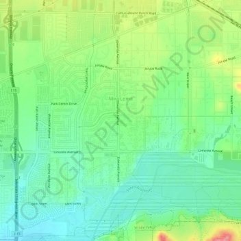 Mira Loma topographic map, elevation, terrain