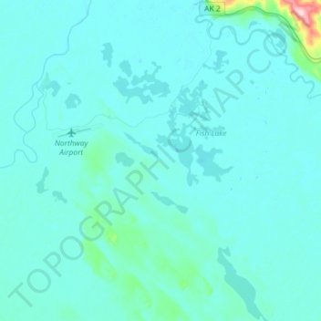 Northway topographic map, elevation, terrain
