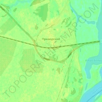 Приамурский topographic map, elevation, terrain