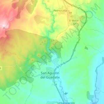 Río Guadalix topographic map, elevation, terrain