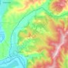 Калтан topographic map, elevation, terrain