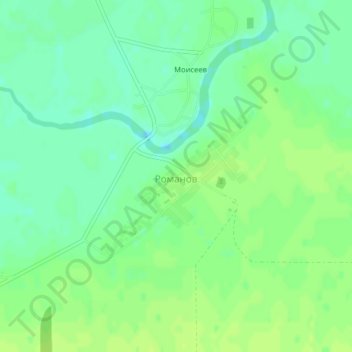 Романов topographic map, elevation, terrain