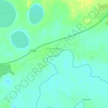 Тушнолобово topographic map, elevation, terrain