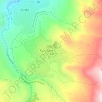 Каладжух topographic map, elevation, terrain