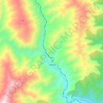 Río Toro topographic map, elevation, terrain