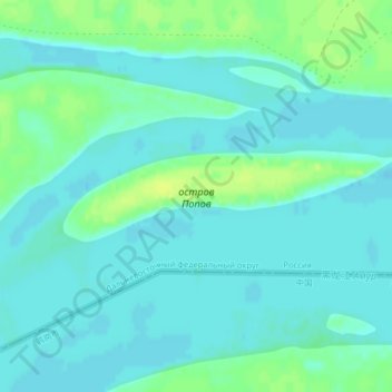 остров Попов topographic map, elevation, terrain