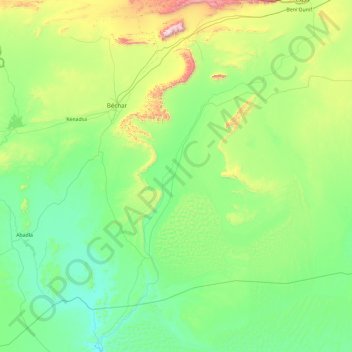 Oued Zouzfana topographic map, elevation, terrain