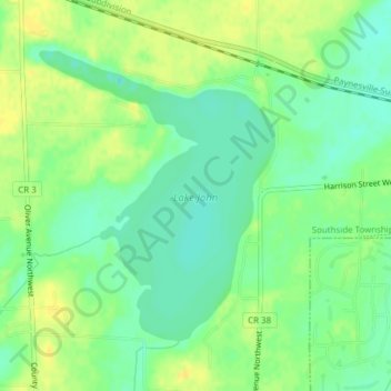 Lake John topographic map, elevation, terrain