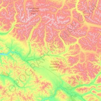Klondike River topographic map, elevation, terrain