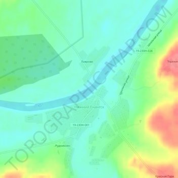 Нижний Енангск topographic map, elevation, terrain