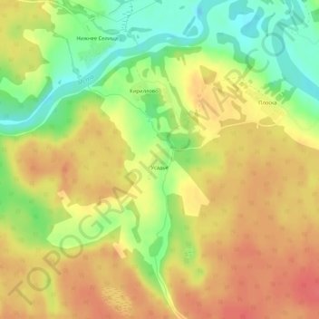 Усадье topographic map, elevation, terrain