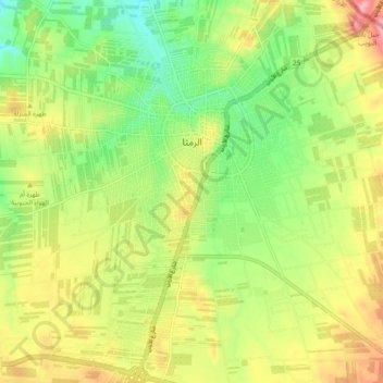 Al Ramtha topographic map, elevation, terrain
