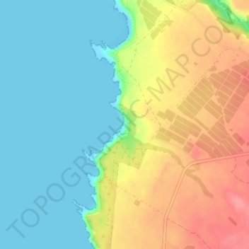 Praia da Amália topographic map, elevation, terrain