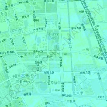宝塔河 topographic map, elevation, terrain
