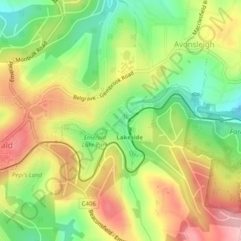 Emerald Lake topographic map, elevation, terrain