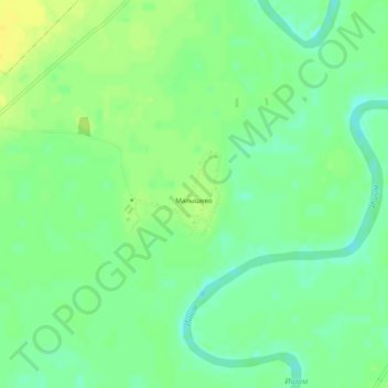 Малышево topographic map, elevation, terrain