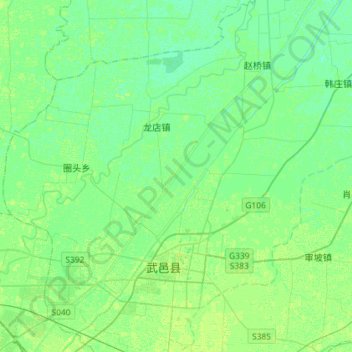 滏阳新河 topographic map, elevation, terrain