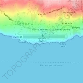 Ribeira Pequena topographic map, elevation, terrain