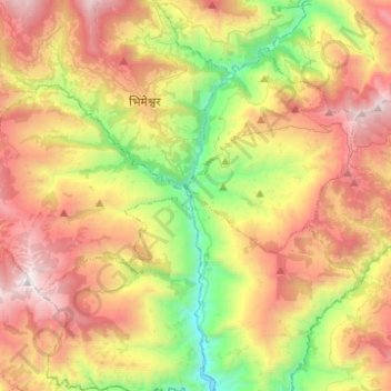 Tamakoshi Nadi topographic map, elevation, terrain