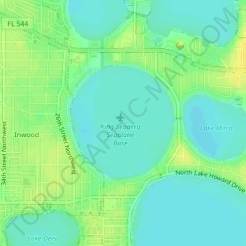 Lake Cannon topographic map, elevation, terrain