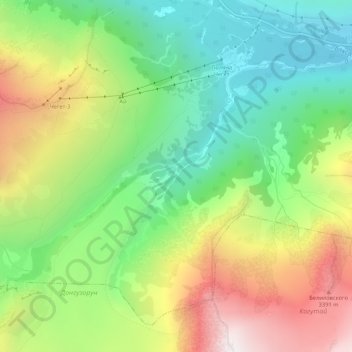 Донгузорун topographic map, elevation, terrain