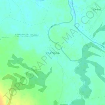 Новые Коварды topographic map, elevation, terrain