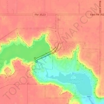 Buffalo Springs Lake Dam topographic map, elevation, terrain