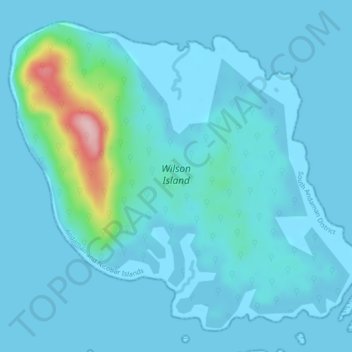 Wilson Island topographic map, elevation, terrain