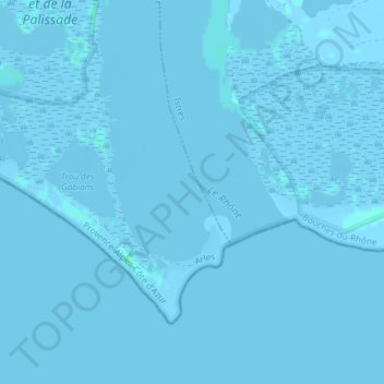 Le Rhône topographic map, elevation, terrain