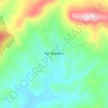 Артёмовск topographic map, elevation, terrain