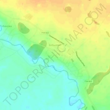Бобылево topographic map, elevation, terrain