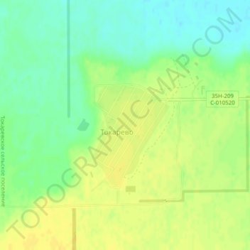 Токарево topographic map, elevation, terrain