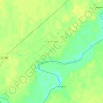 Сорочкино topographic map, elevation, terrain
