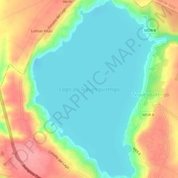 Lago de Tequesquitengo topographic map, elevation, terrain