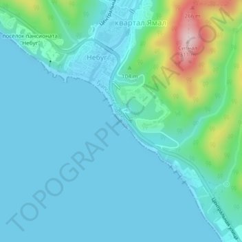 Пляж ОК "Прометей" topographic map, elevation, terrain