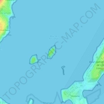 Île Trébéron topographic map, elevation, terrain