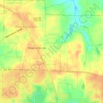 Pine Mountain topographic map, elevation, terrain