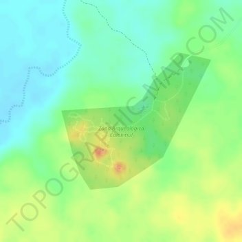 Calakmul topographic map, elevation, terrain