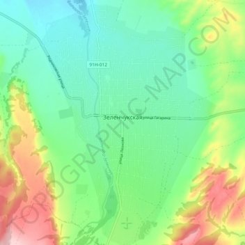 Зеленчукская topographic map, elevation, terrain