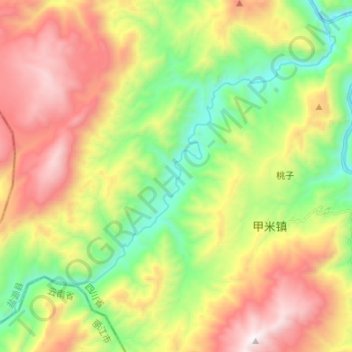 宁蒗河 topographic map, elevation, terrain