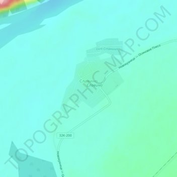 Славино topographic map, elevation, terrain