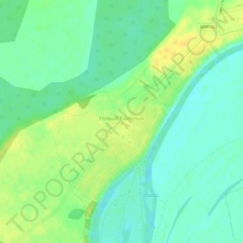 Новый Каинлык topographic map, elevation, terrain