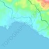 Pantai Ngandong topographic map, elevation, terrain