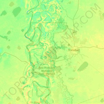 Rio Ibare topographic map, elevation, terrain