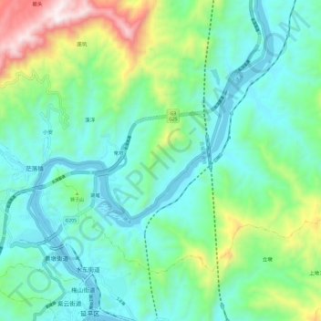 建溪 topographic map, elevation, terrain