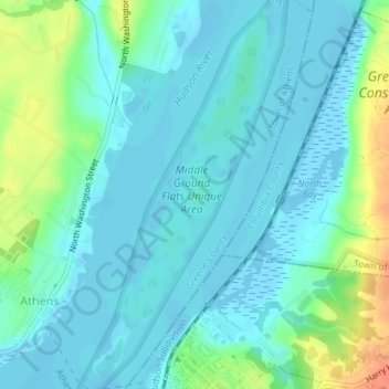 Middle Ground Flats topographic map, elevation, terrain