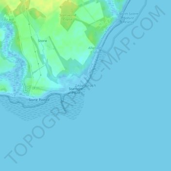 Lepe Beach topographic map, elevation, terrain
