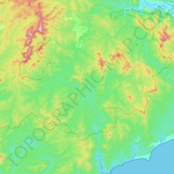 Wingan River topographic map, elevation, terrain