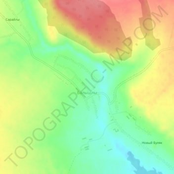 Балышлы topographic map, elevation, terrain