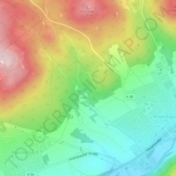 Hunsbach topographic map, elevation, terrain